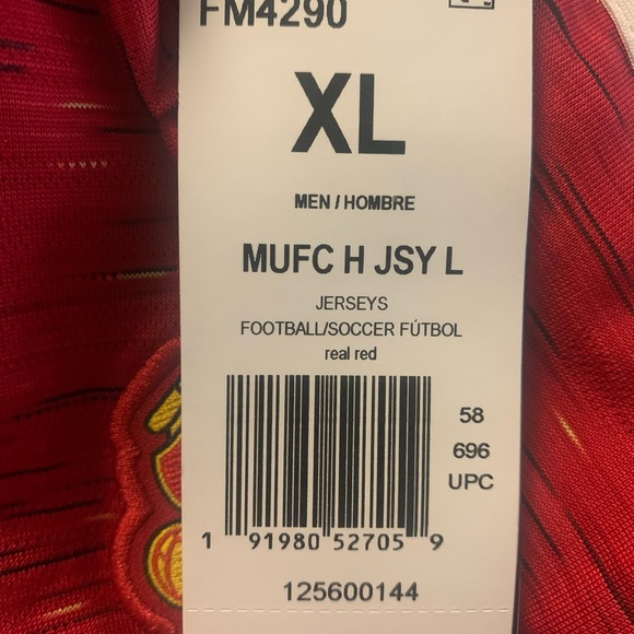 NWT Men’s Adidas Manchester United Home 20-21 Soccer/ Football Jersey Sz XL - Picture 6 of 7
